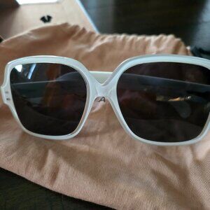 alaia azzedine white silver studded square sunglasses